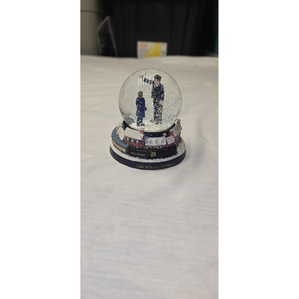 The Polar Express Conductor and Boy Snow Globe